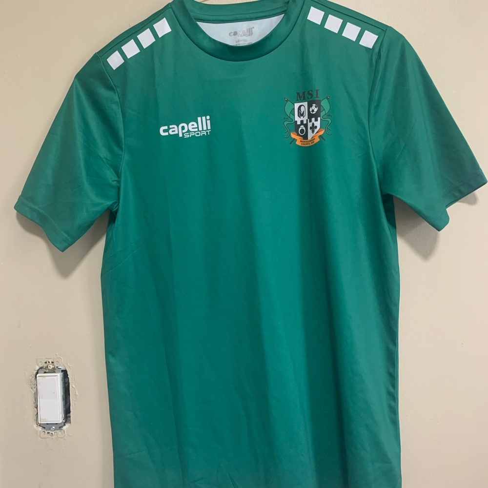Capelli Sport MSI MD Soccer Jersey Shirt Boys Size 14/16 L Green Number 3
